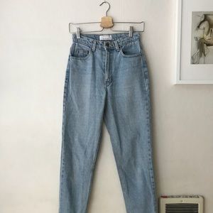 American Apparel high waisted light wash jeans